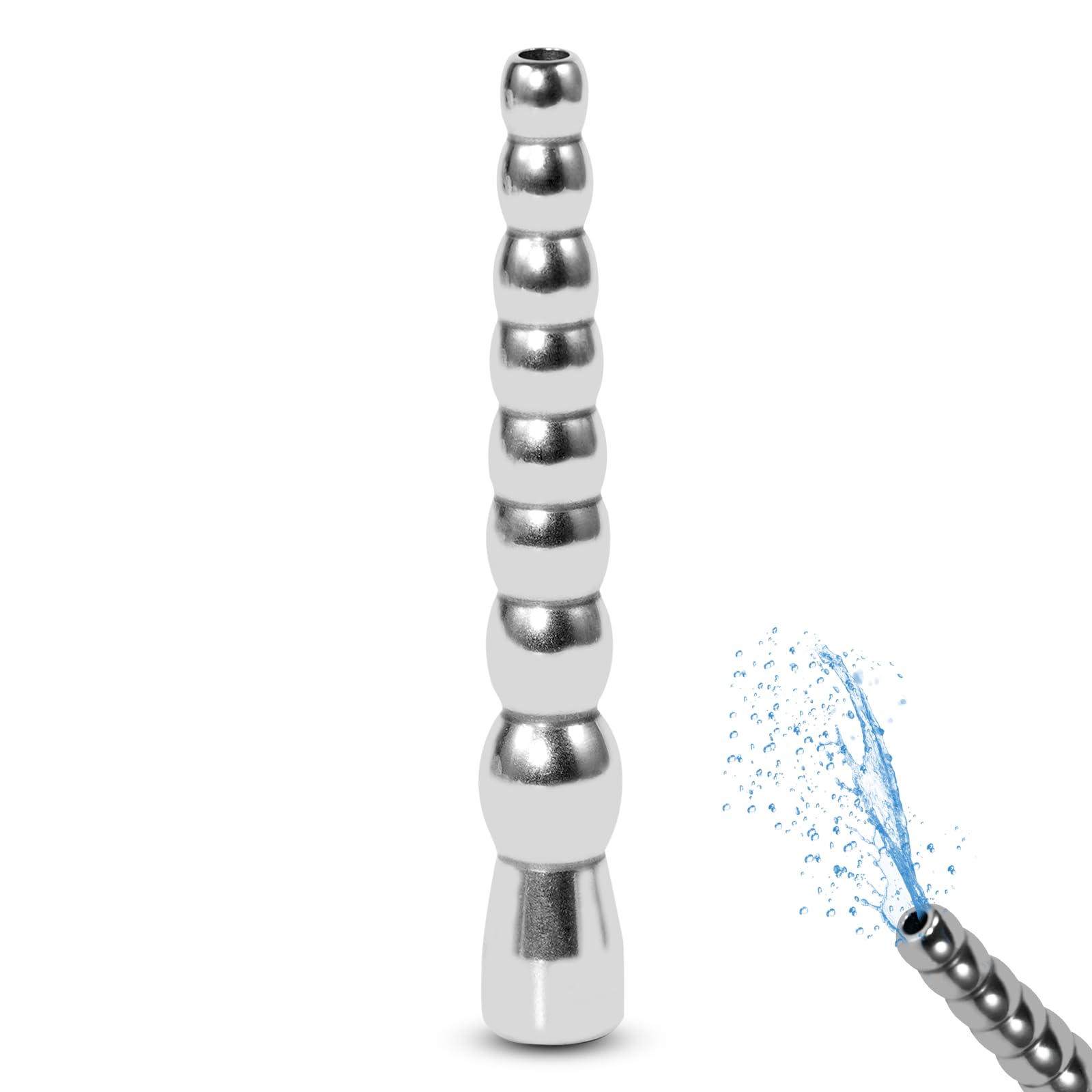 Dilatatori Uretrale in Acciaio Inox con 8 Sfere Plug per Pene in Metallo cavo Bastone per Masturbazione Stimolante Della Prostata per Uomini Giocattolo Sessuale Fetish Estremo (S)