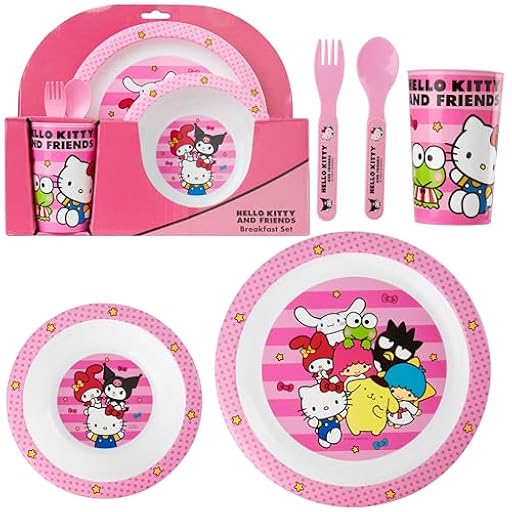 Get Trend Hello Kitty Sanrio Vajilla Infantil 5 Piezas, Vajillas Completas con Plato, Bol, Vaso, Cuchara y Tenedor de Plástico Reutilizable sin BPA (Rosa Hello Kitty) | Ya disponible en tu tienda friki favorita! En mundofriki.es! Get Trend Hello Kitty Sanrio Vajilla Infantil 5 Piezas, Vajillas Completas con Plato, Bol, Vaso, Cuchara y Tenedor de Plástico Reutilizable sin BPA (Rosa Hello Kitty) | Ya disponible en tu tienda friki favorita! En mundofriki.es!