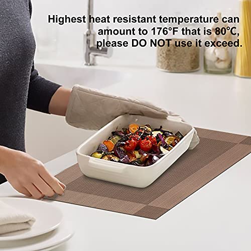 Image of Aofmee Placemats Set of 4, Heat Resistant Place Mats, Washable Durable PVC Table Mats, Woven Vinyl Plastic Placemats for Dining Table, Non-Slip Stain Resistant Kitchen Table Placemats, Easy to Clean