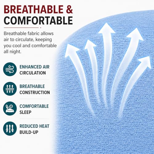Image of BABYLEE Waterproof Mattress Protector Double Bed 72x72 Ultra Soft Breathable & Fitted Bed Protector Terry Cover Double Bed (6.5x6 feet, Fits 10 Inches, Sky Blue)