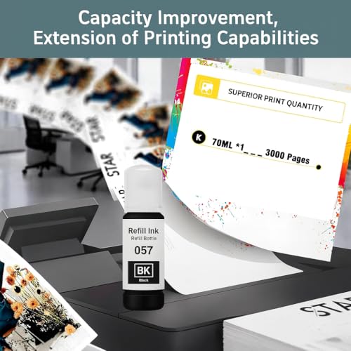 Image of KOSH 057 Black Refill Ink Suitable for L8050, L18050, L8150W Printers (70ml X 1Bottle)