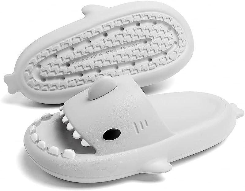 Crobat Cute Slippers For Women -Men Shark Slides Adult - Shark Slippers Shower Shoes - Non-Slip Beach Shoes Eva Soft Couples (230 Mm), Grey (B0CJFWYYVX) Amazon Price History, Amazon Price Tracker