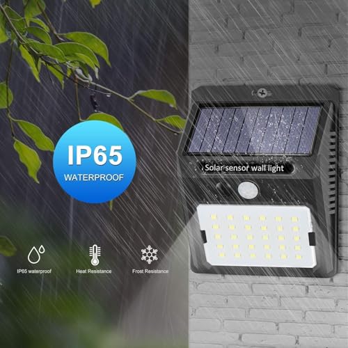 Image of GIGAWATTS Solar Wall Light Outdoor Waterproof | Motion Sensor LED Solar Lamp for Balcony, Garden, Fence & Home Decor | Wall Mounted Solar Powered Light for Yard & Terrace (Pack of 1, Cool White)