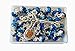 Deep Blue Crowned Catholic Crystal Rosary Necklace in gift Box