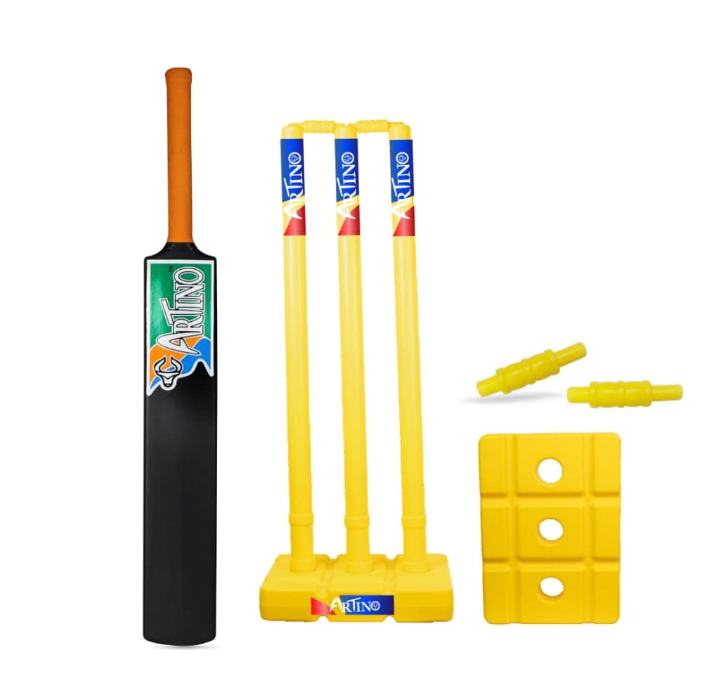 ARTINO Full Size Senior Plastic Cricket Bat (34”X4.5”inch) with PVC Yellow Wicket Set (B09X76TSNW) Amazon Price History, Amazon Price Tracker