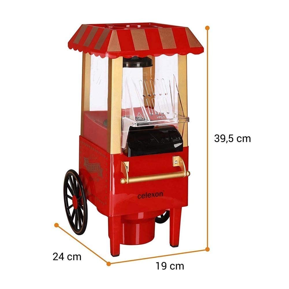 Macchina per Popcorn Macchina per Popcorn da Tavolo elettrica da 1200 W, Macchina per Popcorn ad Aria Calda con misurino, Senza Bisogno di Olio, Approvata FDA ed ETL, Facile da Pulire, Rosso