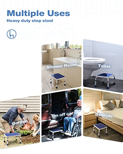 Greenchief 500 Lbs Adjustable Shower Chair With Back & Greenchief Metal Step Stool For Adults And Elderly, Kitchen Step Stool #TOP4