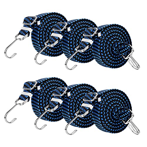 6 Stück Verstellbar Spanngummi mit Haken, Elastischer Spannband Gummizug...