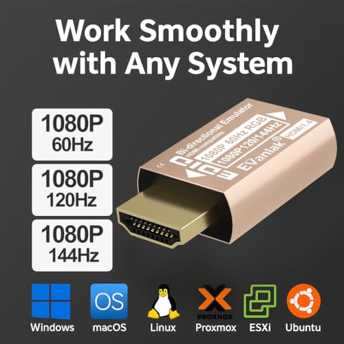 EVanlak HDMI EDID Emulator Adapter Dummy Plug miniatura 2