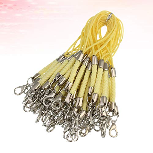 Exceart 50 peças de cordão curto de poliéster para telefone com liga de lagosta fivela cordão de tel