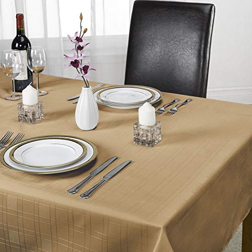 Emma Barclay Chequers - Jacquard Table Cloth in Coffee - 70x108 (178x274cm), 108 x 70 inch (Rectangular)