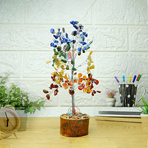 Image of REMEDYWALA Charged Seven Chakra Crystal Tree for Reiki HealingTree (200 Beads)
