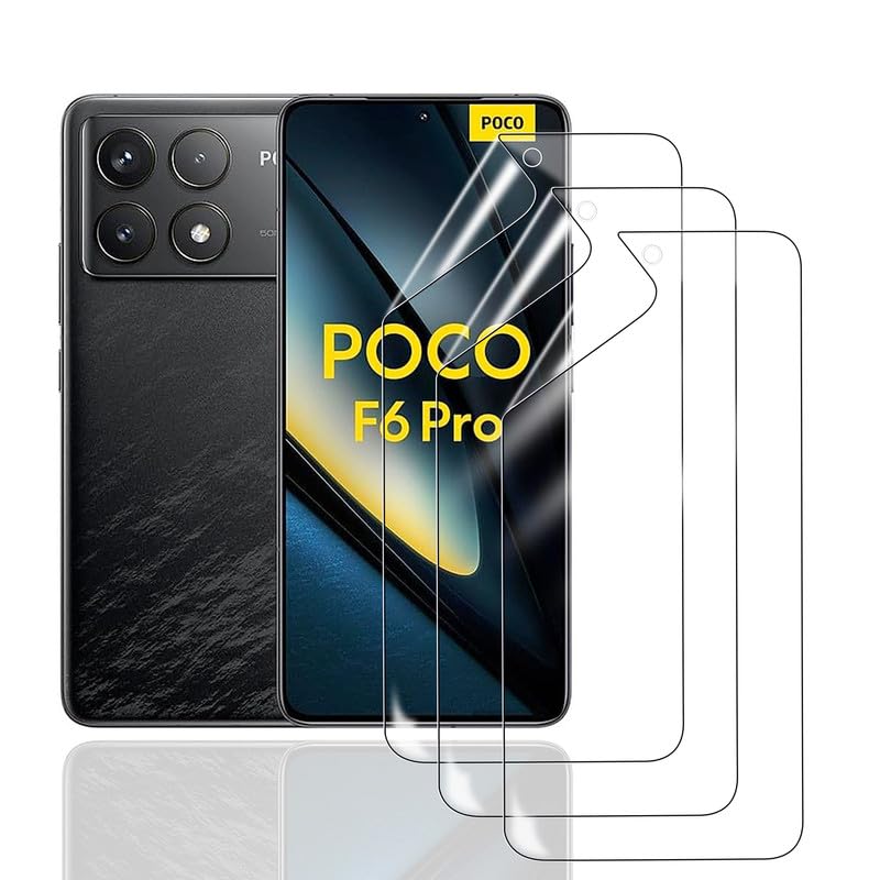 GEEMEE per Xiaomi Poco F6 Pellicola Vetro Temperato + Fotocamera Vetro temperato, 2+2 Pezzi 9H Protezione Schermo, Anti Graffi HD Protettiva Screen Protector