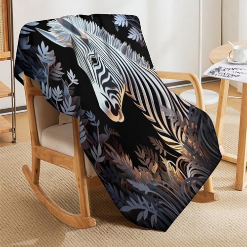 Couverture chaude lavable en machine motif zèbre 130x150 - 8
