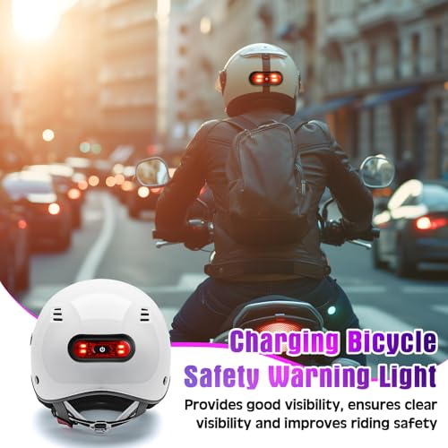 Image of Tujoe 2 Set Motorcycle Bike LED Red Rear Helmet Light Rechargeable Bicycle Safety Warning Helmet Tail Lights with USB Chargeable Cable, Safety Warning Night Lamp for Night Riding
