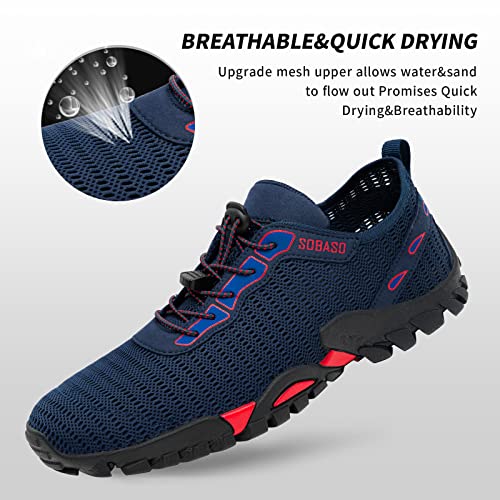 Image of SOBASO Water Shoes Women Men Quick Drying Swim Beach Aqua Shoes for Water Sport Diving Hiking Sailing Travel