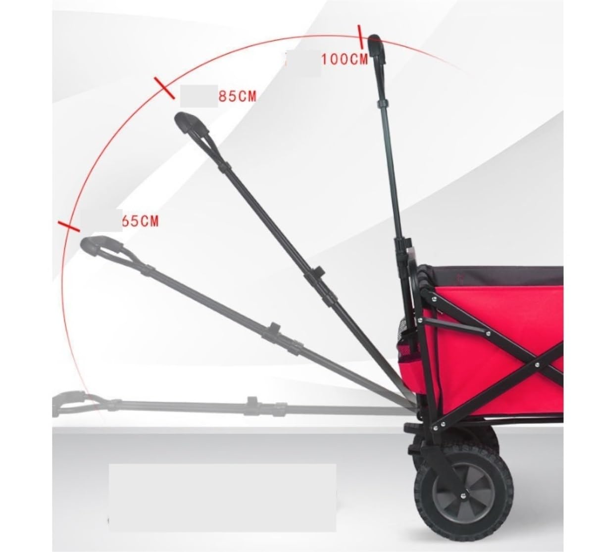 Carrito plegable para exteriores, asa ajustable, carrito con ruedas para camping, playa, compras, deportes y festivales, diseño resistente para un fácil transporte