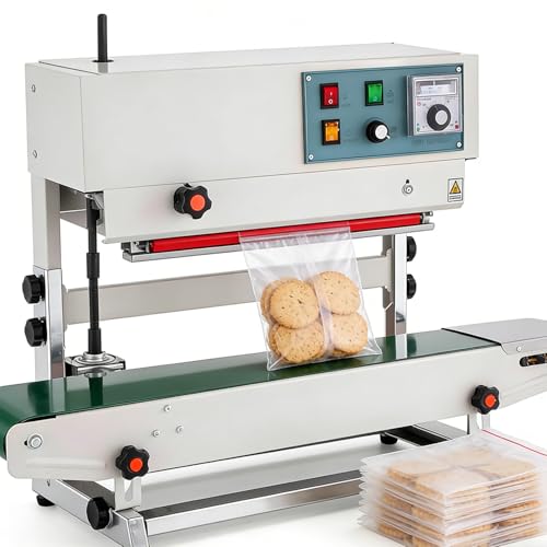 Scelleuse Automatique Verticale/Horizontale pour sachets liquides et sachets à Fond Plat, 750 W, à Bande Continue, Vitesse de 0 à 12 m/Min, contrôle de la température de 0 à 300 °C