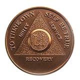 51 Year AA Medallion Traditional Bronze Raised Center Sobriety Chip