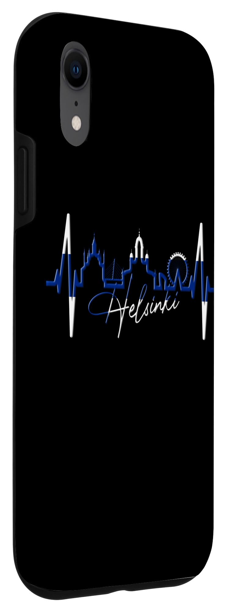 Helsinki Skyline Heartbeat Finland Fan Heart I Love Helsinki Case for iPhone XR - Image 3