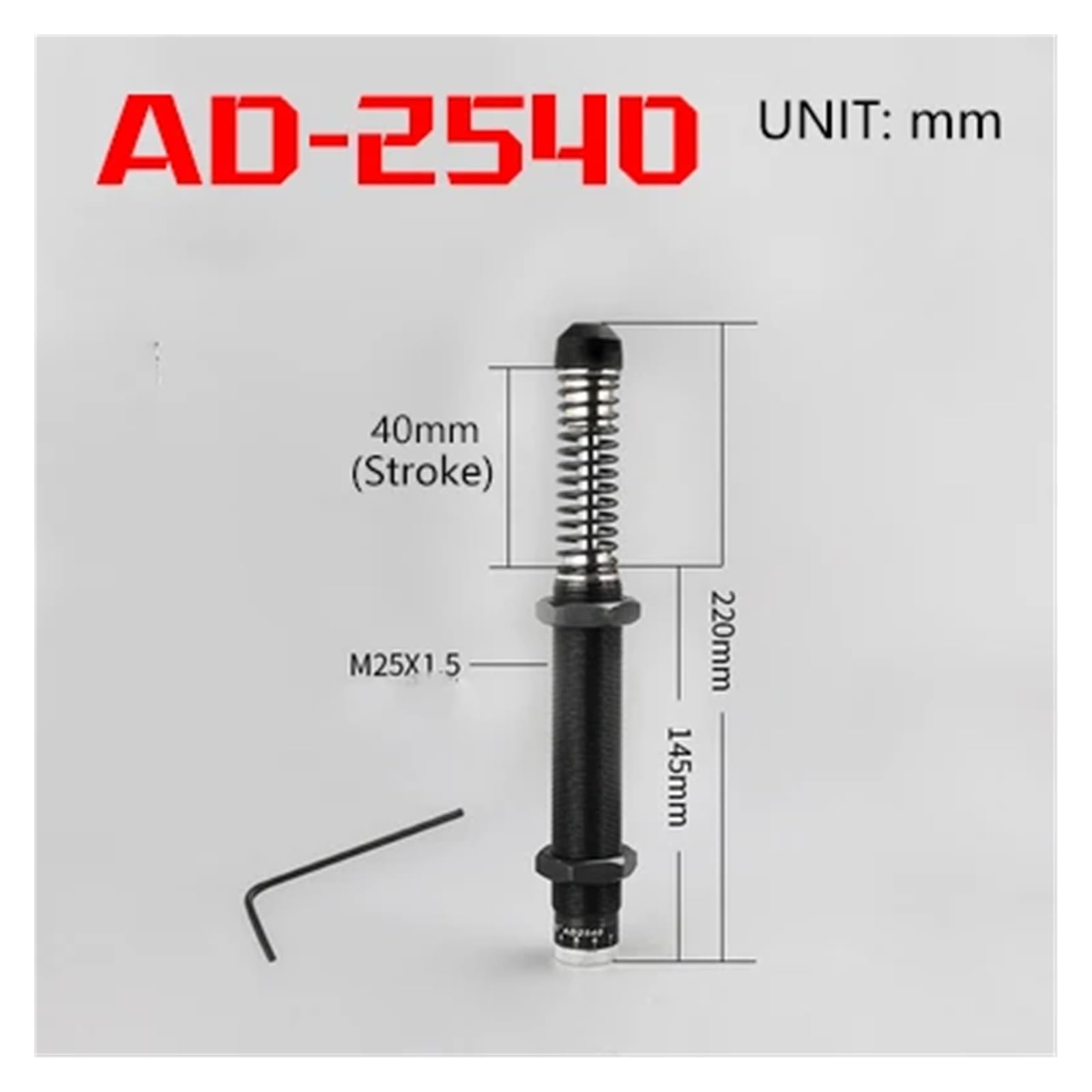 Amortyzator z cylindrem pneumatycznym ze stali nie Amortyzator pneumatyczny hydrauliczny Amortyzator wolnoobrotowy Seria AD 1szt(AD-2540)