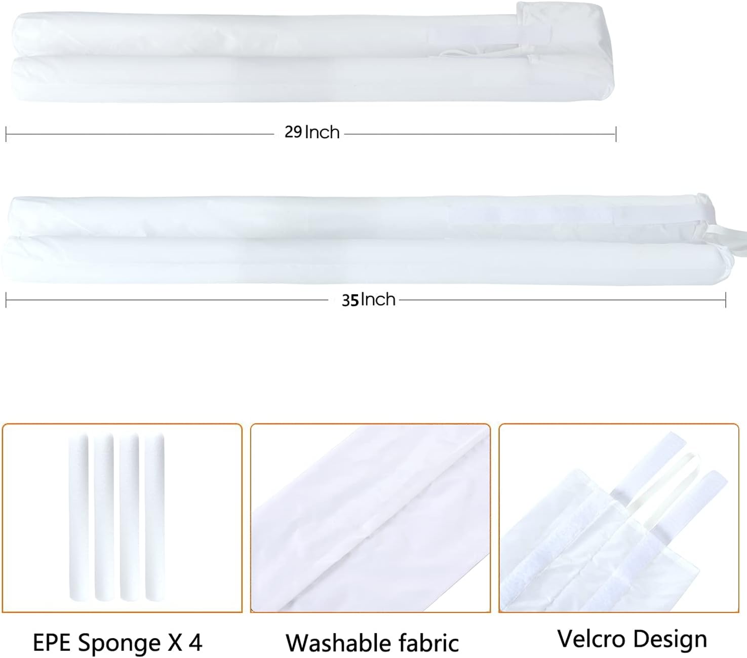 Under Door Draft Stopper White 29"-35" Noise Window Breeze Dust Air Blocker Adjustable Door Sweeps