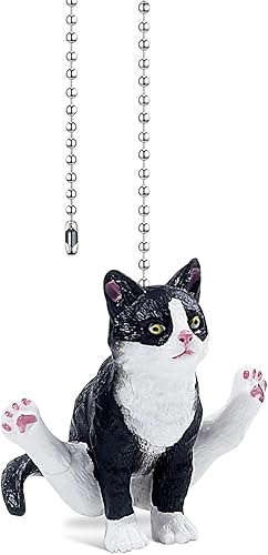 Cadena de tracción para ventilador de techo de gato, bonita y realista para ventilador de gimnasio, extensión decorativa de 12 pulgadas y 0.118 in