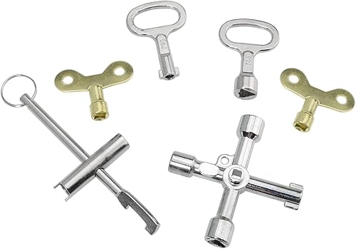 Kit de llaves multifunción 6IN1 para varias válvulas como electricidad, agua, gas, trenes, gabinetes, elevadores, umbrales, etc