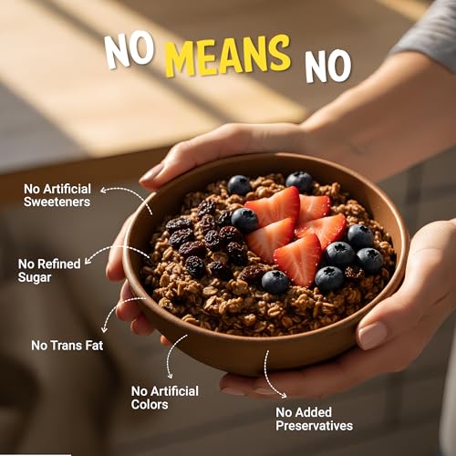 Image of MuscleBlaze High Protein Muesli (Blue Tokai Mocha Brew, 400g) | 24g Protein | With Raisins, Almonds & Super Seeds, High Protein Breakfast Cereals (Pack of 3)