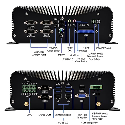 Industrial Fanless Mini PC Intel i7 1165G7 Windows 11, No DDR4 No SSD, 8 x USB, 6X COM, HDMI, VGA, 14 x GPIO, 2*i225-V B3 2.5G RJ45 LANs – Bild 8