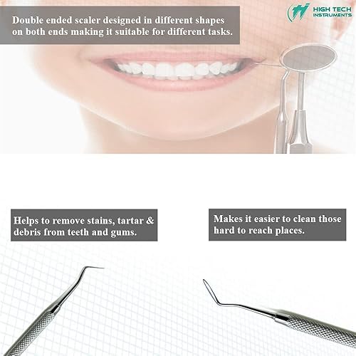 Miniatura 3 de Tallador dental profesional con hollenback, removedor de placa para dientes, herramienta de higiene profesional de acero inoxidable, herramientas de