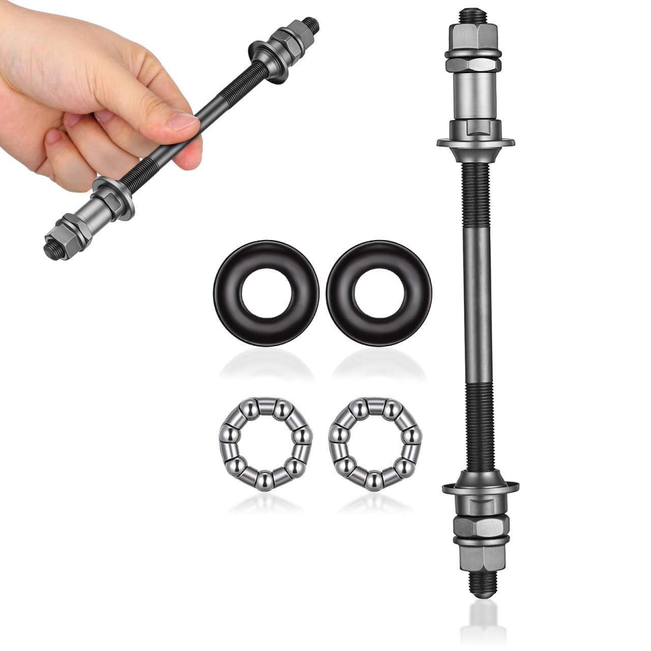 Beavorty Mountain Bike Rear Axle 180mm Grey Metal Solid