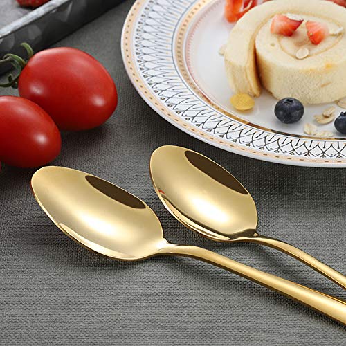 Gold Silverware Set Stainless Steel flatware Dinnerware Set, Gold Colored Tableware Set for 8, 40 piece flatware Set Service for 8, Mirror Finish Gold Cutlery Set (Gold 40)