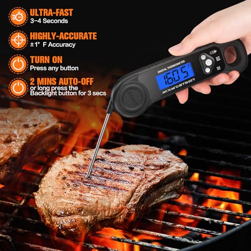 Image of AMMZO Meat Thermometer Digital, Instant Read Food Thermometer for Cooking, Grilling, Baking, Frying & Candy Making, Essentials Kitchen Gadgets Accessory, Gifts for Men Women Dad Mom Birthday