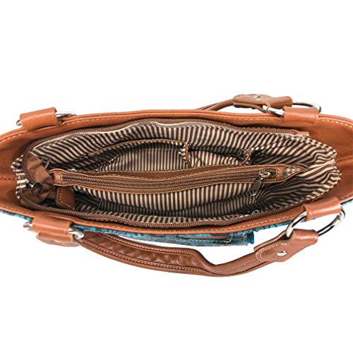 Bolso tote mujer Zelris con billetera turquesa miniatura 4