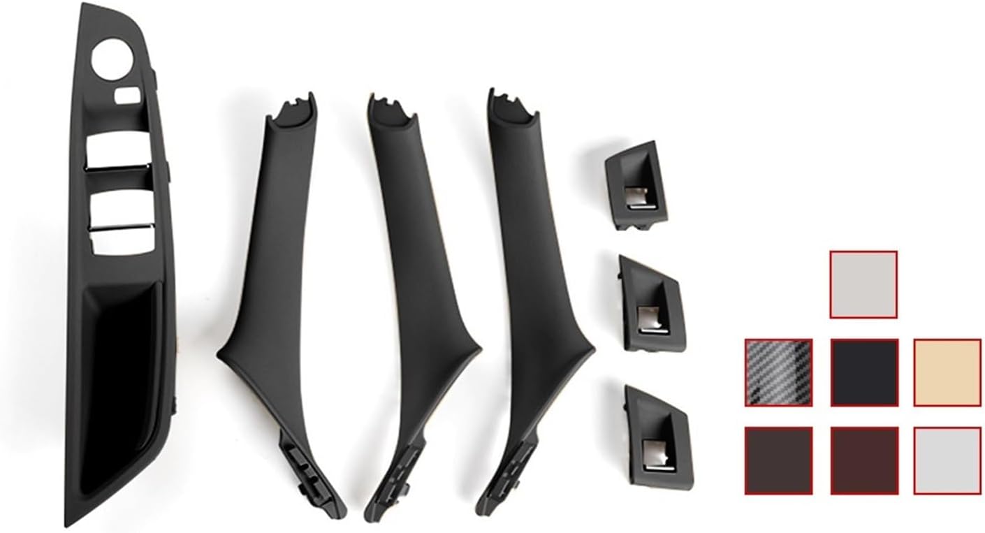 Grab Handles Fit for BMW 5 Series Car Interior Inner Door Handle Panel Pull Trim Cover Window Switch Panel Handle Set Fit for BMW F10 F11 Universal(LHD Red)