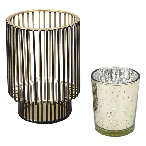 XUMIUZIY Candelabro de Alambre de Metal Negro, Centro de Mesa Decorativo Moderno para Sala de Estar, Elegante Candelabro de Hierro para Decoración de Bodas