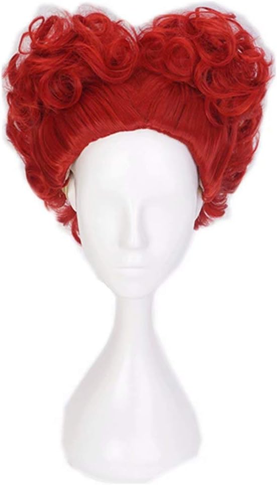NiceLisa Halloween Party Cosplay Wig Queen of Hearts Short Red Women Anime Role Play Wigs