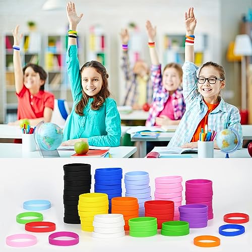 Pulseras de silicona de 7 pulgadas elásticas y lavables 4