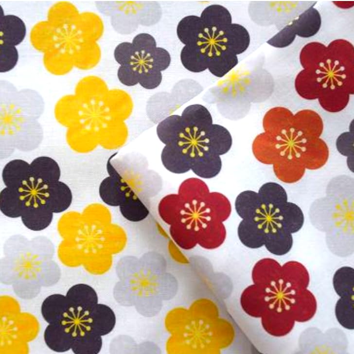 Amazon | 50cm単位 シーチング 梅の花ひらり コットン100％ 生地 花 花  
