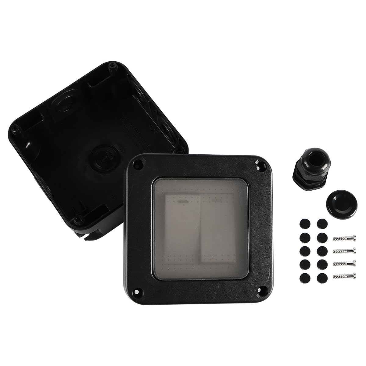 VOANZO Weatherproof Switch Light Switch IP66 Waterproof Double Switch With Waterproof Silicone Film For Outdoor Garden Balcony