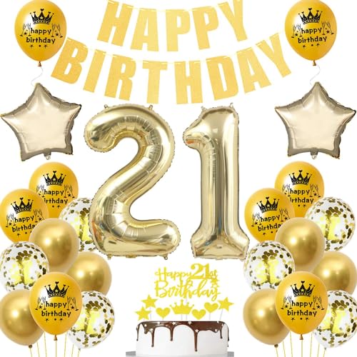 Dourado 21 anos decoração aniversário homem mulher, balões 21 aniversário dourado, decoração festa 21 aniversário homem, aniversário 21 anos decoração mulher dourada, balões de aniversário 21 anos 21