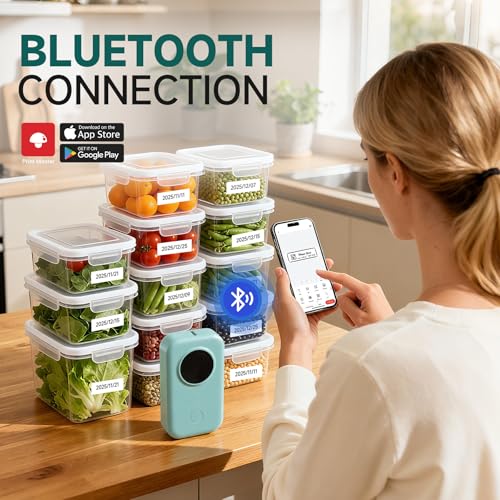 Phomemo Label Maker D30 Labeler,Sticker Printer Machine,Portable Bluetooth Label Printer,Labeler for Gift Office Home Organization,Back to School Supplies for Kids,Teacher (USB Rechargeable)-Green