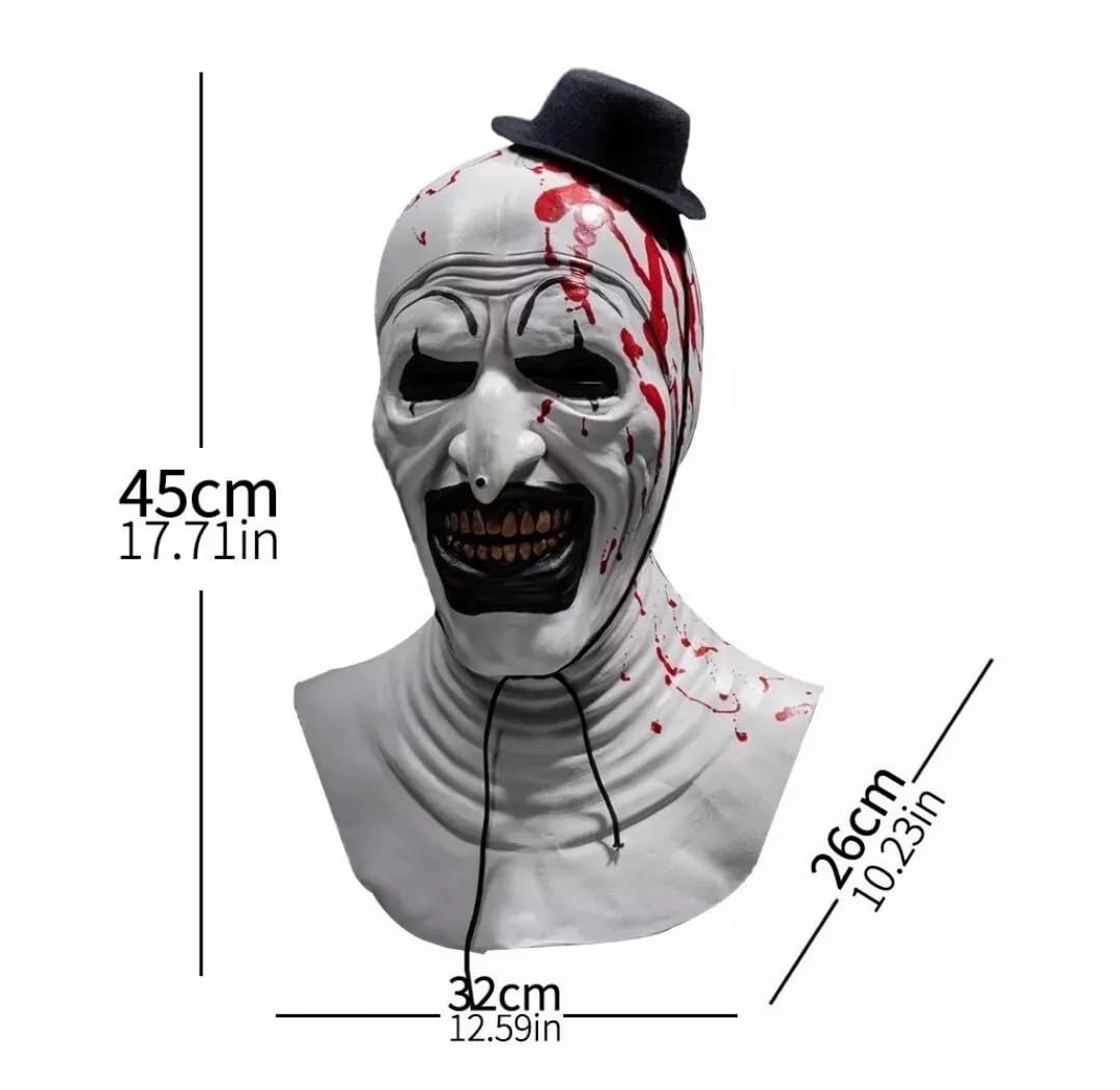 NEW-YIJUNSHUN Adult Terrifier Art the Clown Mask Art The Clown Terrifier Costume Terror Masks Scary the Killer Clown Joker Mask Halloween Cosplay Full Head Costume Props - Image 3