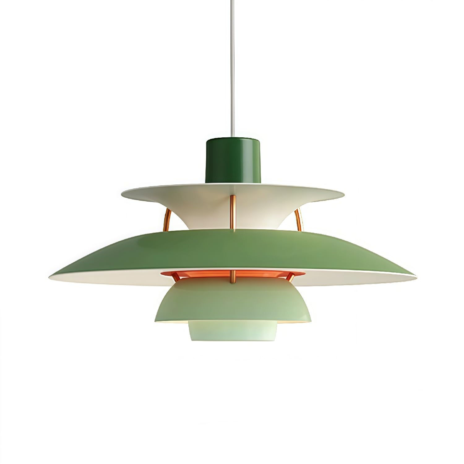 Pendelleuchte Modern Minimalistisch Esstischlampe Hängend Dänisch Design Aluminium Lampen E27 Höheneinstellbar Wohnzimmer Einfachheit Hängeleuchte Baldachin Kronleuchter Light-luxury-Stil 40CM-Grün