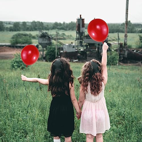 Image of 120 Pack Pearl Red Balloons, Bright 12 inch Royal Red Latex Party Balloons for Birthday Wedding Baby Shower Halloween.