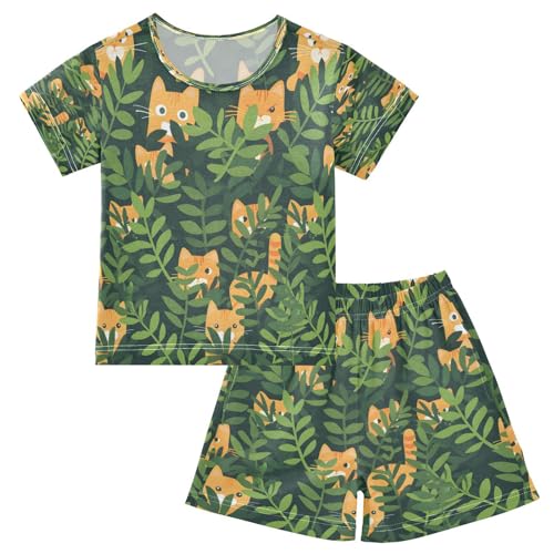 senya Short Sleeve Pajamas Sets Summer Cotton Sleepwear Hide Cat