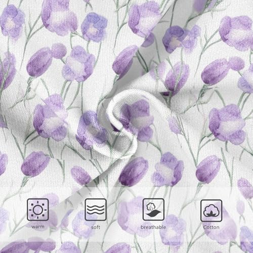 Joisal Girls Underwear Toddler 2t Cotton Girl Panties Cute Aesthetic Briefs Undies Kids Watercolor Purple Flowers White3