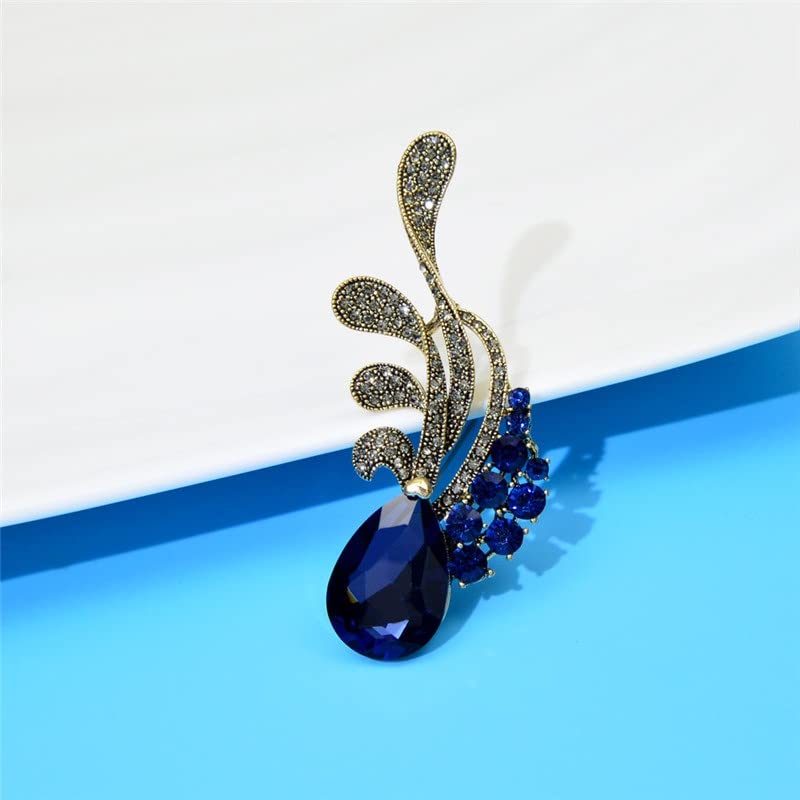 Broche Vintage Strass Vert Verre - Bijou Ancien Français, Très Bon état à Nettoyer