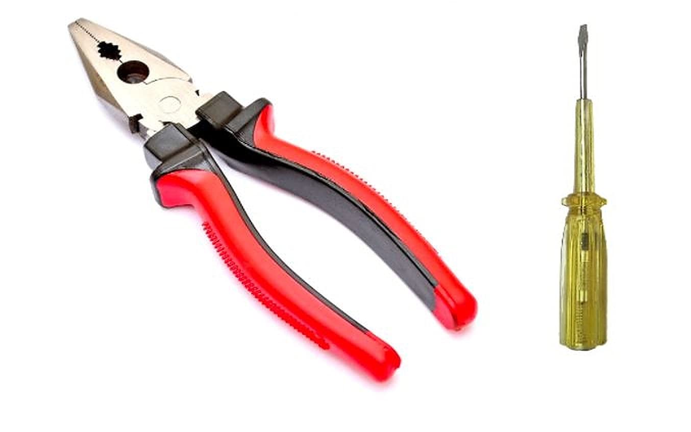 IONIX Plier & Tester Screwdriver Combo | Cutting player | Cutting plier | Pliers | pliers for home, Player tools, Pliers for electrical work, Screwdriver set and combination plier, 2 Pieces, Red (B099NBSR6N) Amazon Price History, Amazon Price Tracker